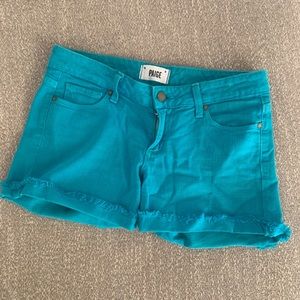Paige turquoise shorts